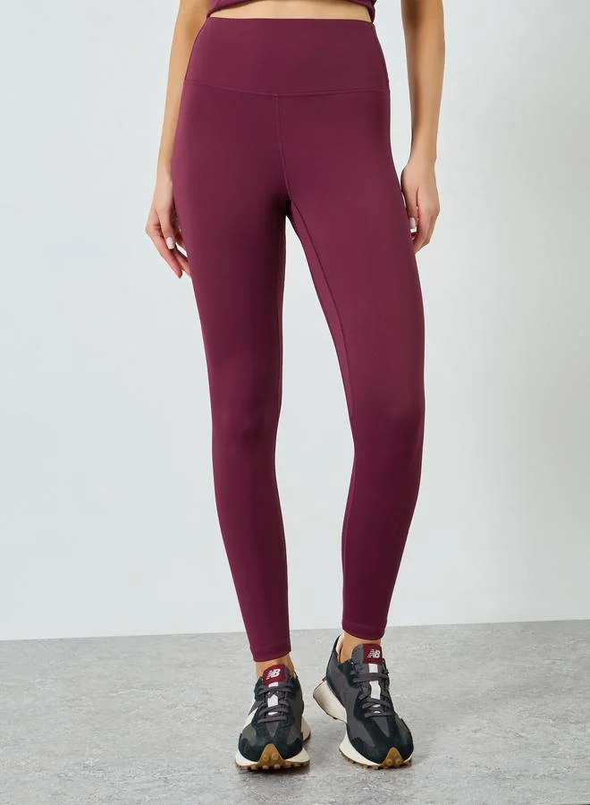 Styli Active  Stitch Detail Short Sleeves Top And Leggings Set for Women | Best Price UAE