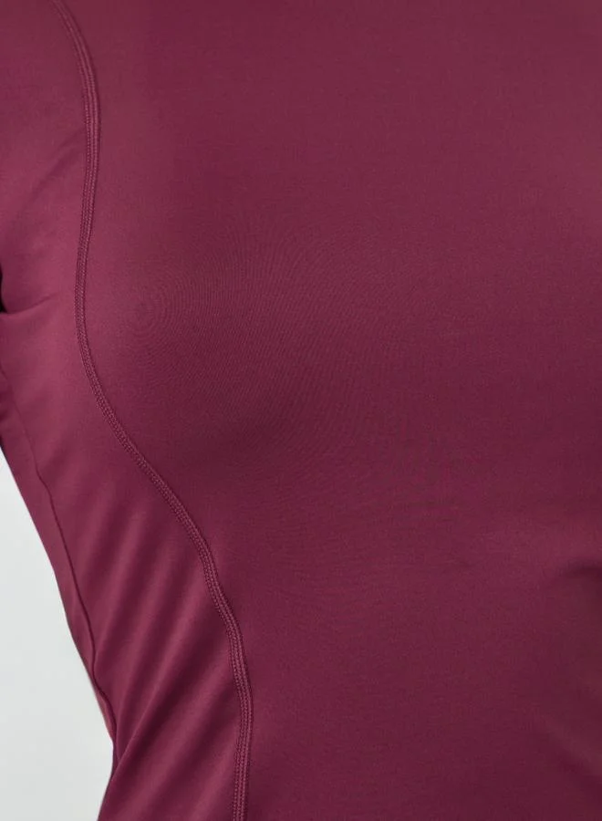 Styli Active  Stitch Detail Short Sleeves Top And Leggings Set for Women | Best Price UAE