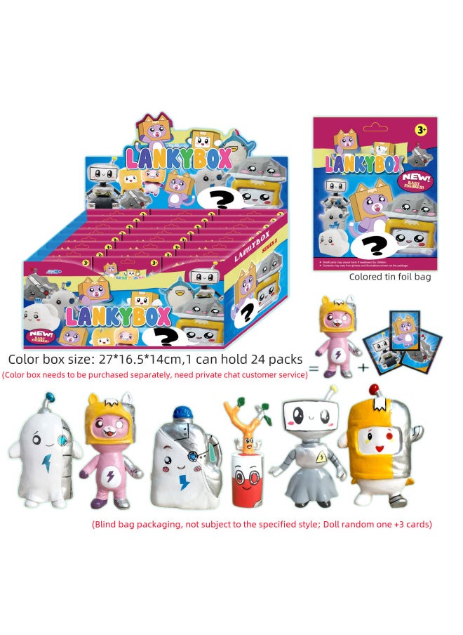 Generic - 2023 Lankybox Carton Small Ornaments Toy Cat Doll Carton Head Cover PVC Doll Manufacturers-Color:6 Window Boxes - Image 1