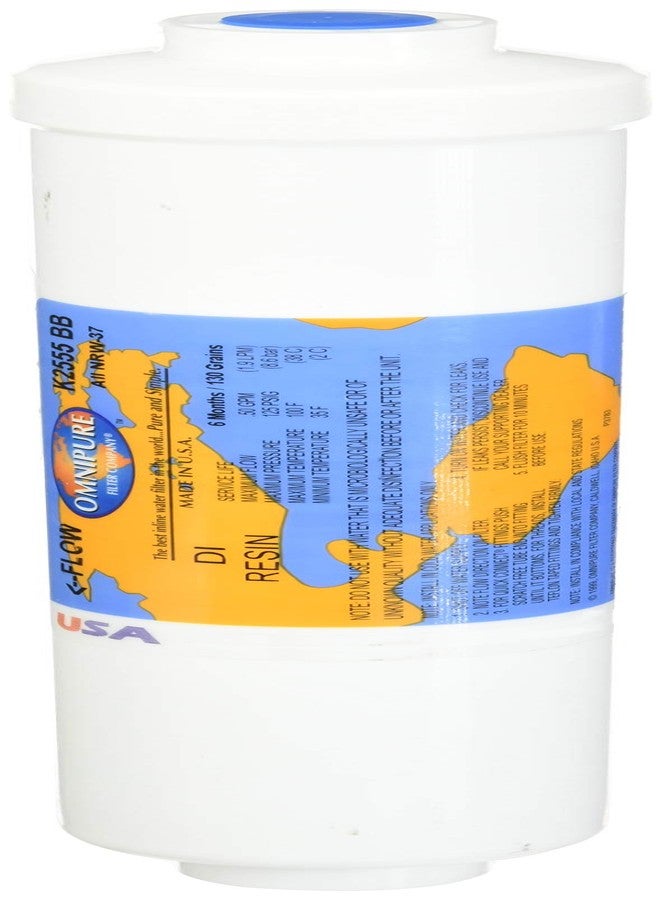 Omnipure K2555-BB Inline Deionization Filter - Mixed Bed DI Filter for Ultra Pure Water - 0 TDS for Aquarium or Hydroponics