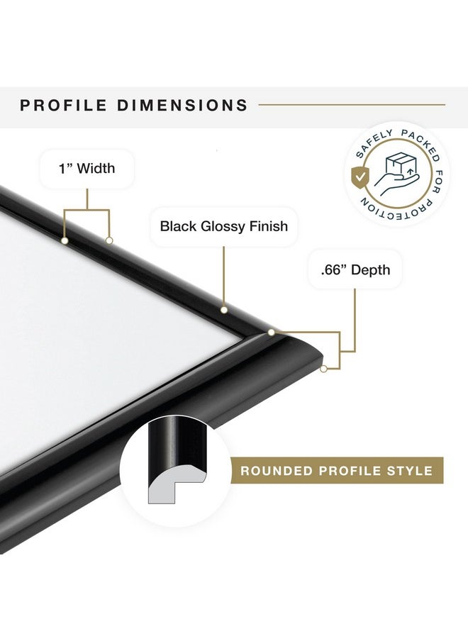 MCS MCS Trendsetter 16x24 Poster Frame Black High-Gloss, Vertical & Horizontal Wall Hanging Large Picture Frame for Photos, Posters & Art Prints (1-Pack)  - Image 4
