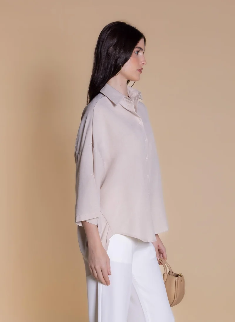 Shapes Beige FLOWY COMFORT SHIRT for Women | Best Price UAE