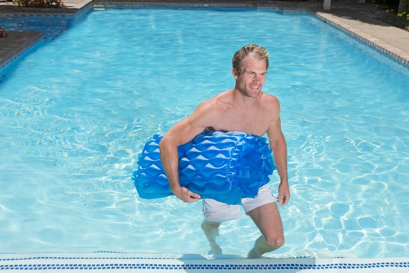 Poolmaster Roll 'N Go Swimming Pool Mattress Float, Blue - Image 2