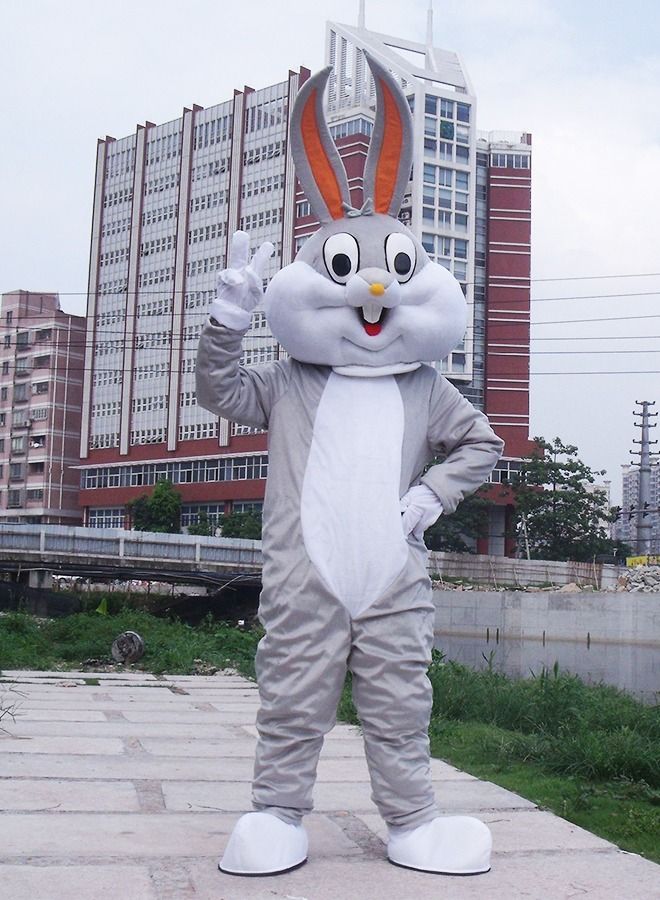 JSAITOYS New Popular Funny Rabbit Bugs Bunny Mascot Animal Cosplay Costumes For Adult - Image 4