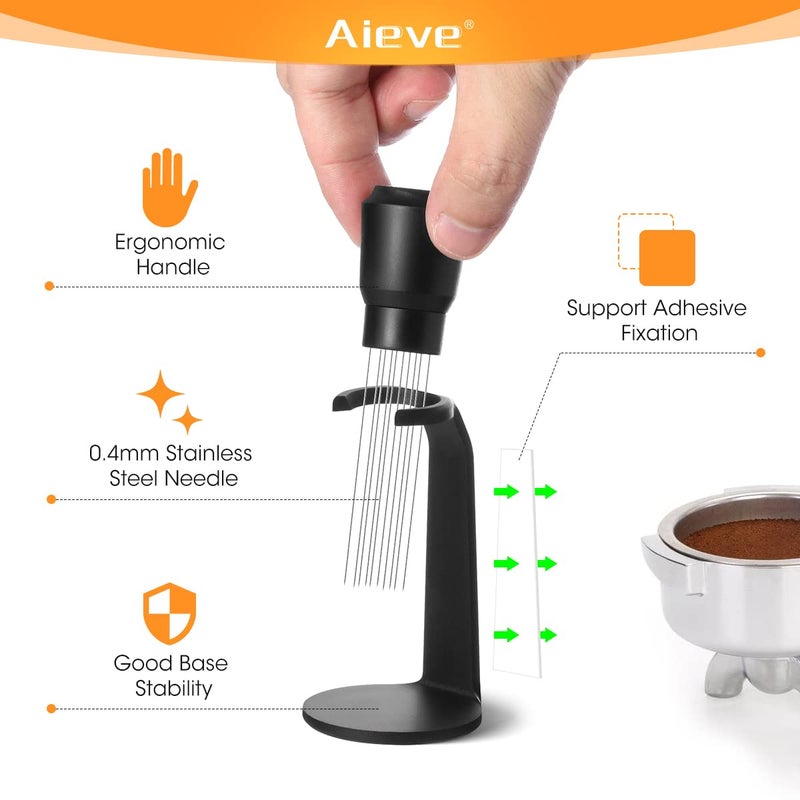 Aieve WDT Tool Espresso, Distribution Tool Espresso Accessories, 10 Needle Coffee Stirrer with Stand for Barista (Ease of Use in 2 Ways Installtion) - Image 2