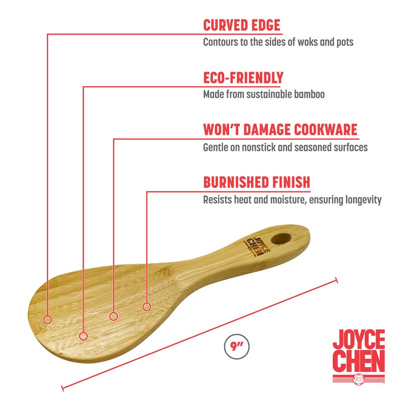 Joyce Chen Burnished Bamboo Rice Paddle, 9-Inch - Image 3