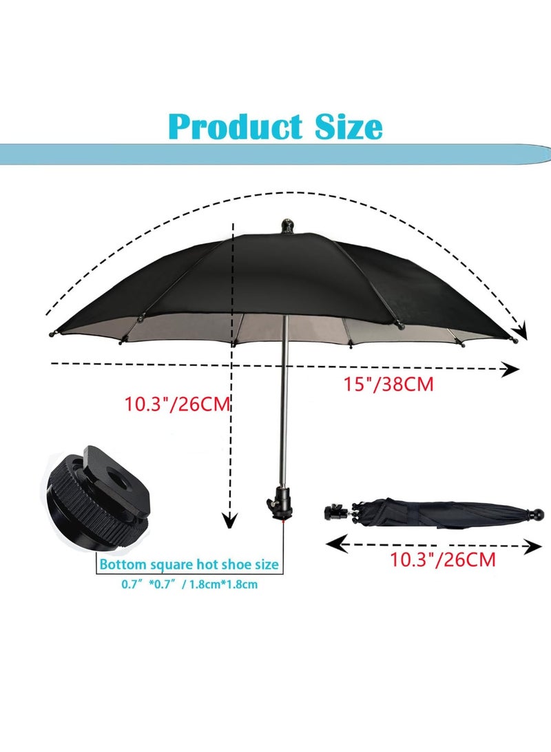 Camera Rain Cover Hot Shoe Umbrella Camera Sunshade Waterproof Accessory Protects Cameras from Rain Hot Sunshine Snow Birds Poop (15Inch) - Image 2