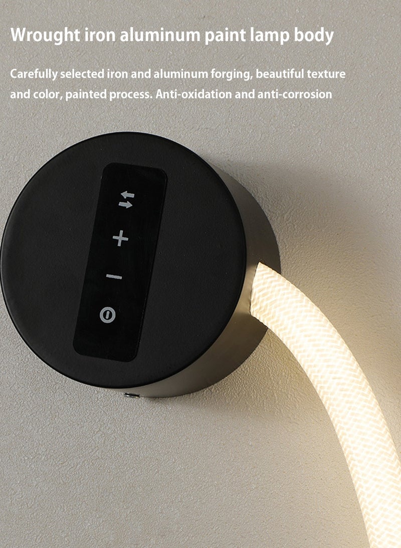 LOOPITYS Wall lamp（100cm,Three color light adjustment from 3000K to 6000K）Eye protection LED Modern Wall Light  Luxurious Lines Silicone Hose Wall Lamp for Living Room sofa、Bedroom Bedside and study decoration background wall lamp DIY Lamp - Image 3