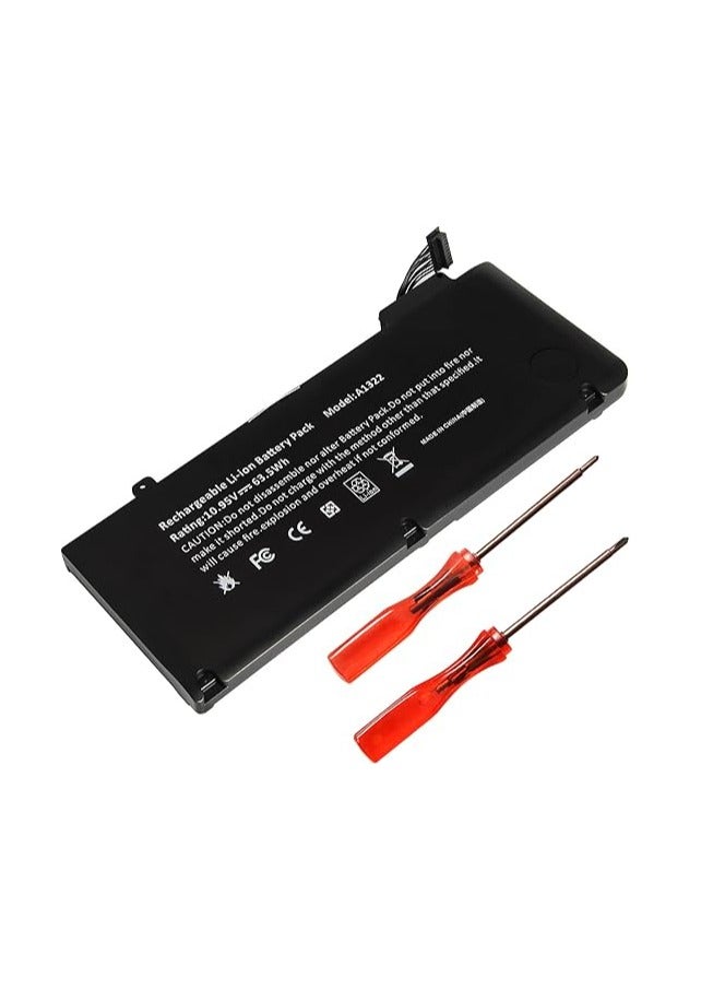 A1278 A1322 Laptop Battery Replacement for MacBook Pro 13" A1322 A1278 (Mid 2009, Mid 2010, Early and Late 2011, Mid 2012 Version) 10.95V 63.5WH 6 Cell - Image 1