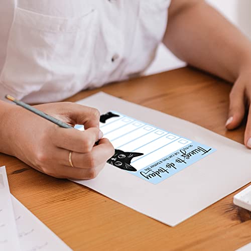 DAILY RITMO Funny Black Cat Lover Small to Do List Sticky Notes, Blue | Things to Do Today | Humor Notebook Notepad Note Card for Women Gift| 50 Pages 4x6 by DAILY RITMO - Image 4
