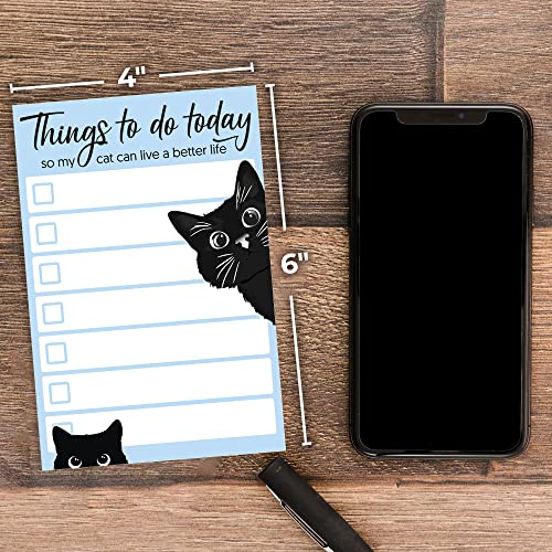 DAILY RITMO Funny Black Cat Lover Small to Do List Sticky Notes, Blue | Things to Do Today | Humor Notebook Notepad Note Card for Women Gift| 50 Pages 4x6 by DAILY RITMO - Image 5