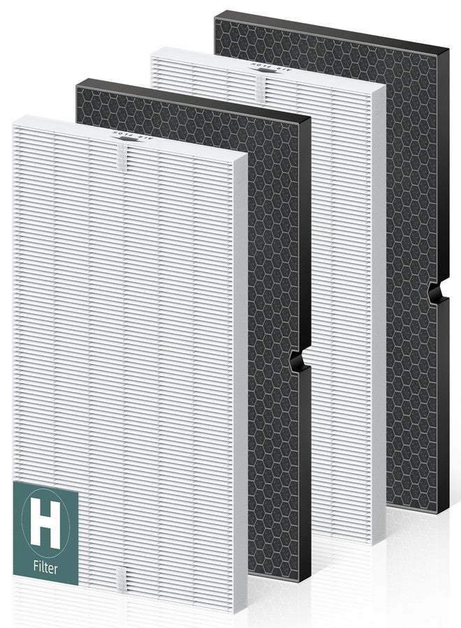 PETOX 116130 Replacement Filter H for Winix 5500-2 AM80 Plasmawave Air Purifier, High Efficiency Filter and Activated Carbon Filter Combo Pack, 2 Set - Image 1