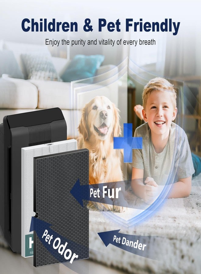 PETOX 116130 Replacement Filter H for Winix 5500-2 AM80 Plasmawave Air Purifier, High Efficiency Filter and Activated Carbon Filter Combo Pack, 2 Set - Image 2
