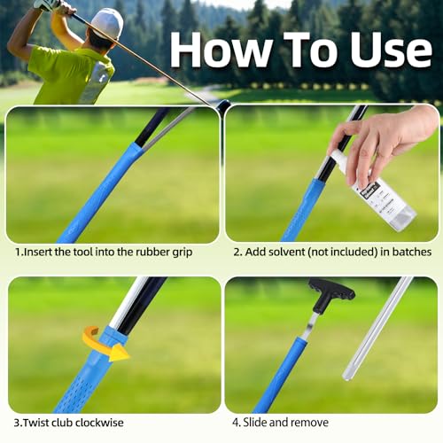 MistyBrew Golf Grip Removal Tool - 12" V-Groove Grip Saver Tool - Compatible with Irons, Woods & Standard Putter Grips - Use with Solvent| High-Carbon Steel | Protects Grips - Image 3