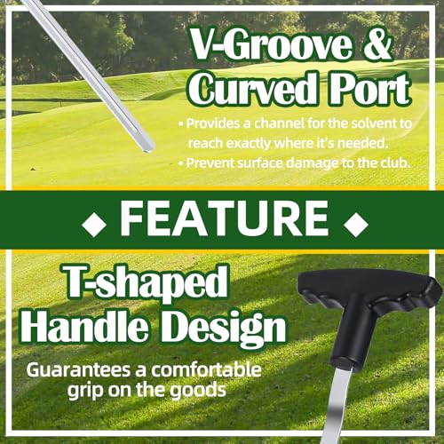 MistyBrew Golf Grip Removal Tool - 12" V-Groove Grip Saver Tool - Compatible with Irons, Woods & Standard Putter Grips - Use with Solvent| High-Carbon Steel | Protects Grips - Image 4