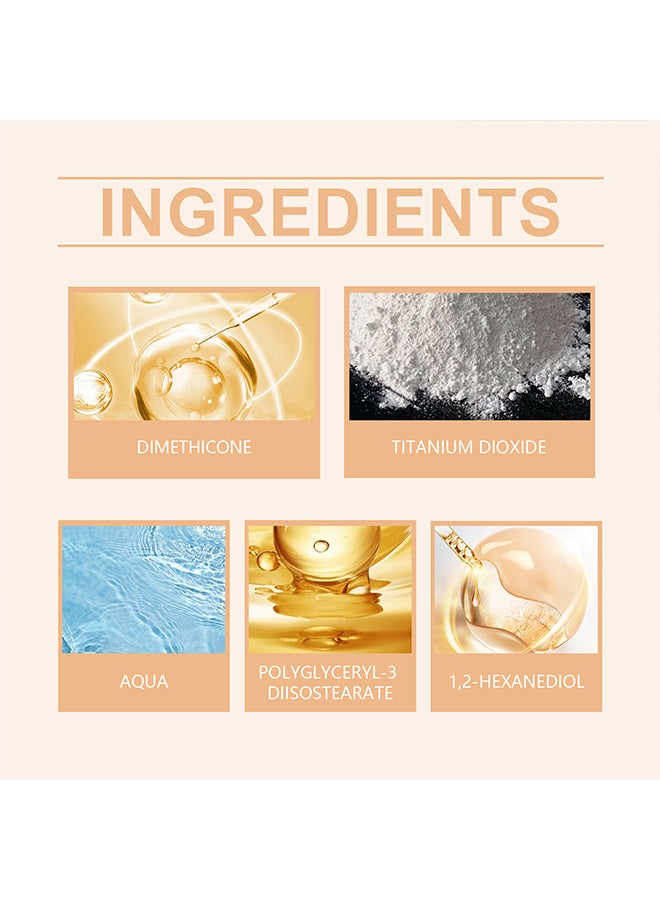 EELHOPE concealer liquid foundation is rich in dimethicone, titanium dioxide, polyglyceryl-3 diisostearate, 1,2-hexanediol and other ingredients, suitable for concealing blemishes, moisturizing and naturally brightening - Image 4
