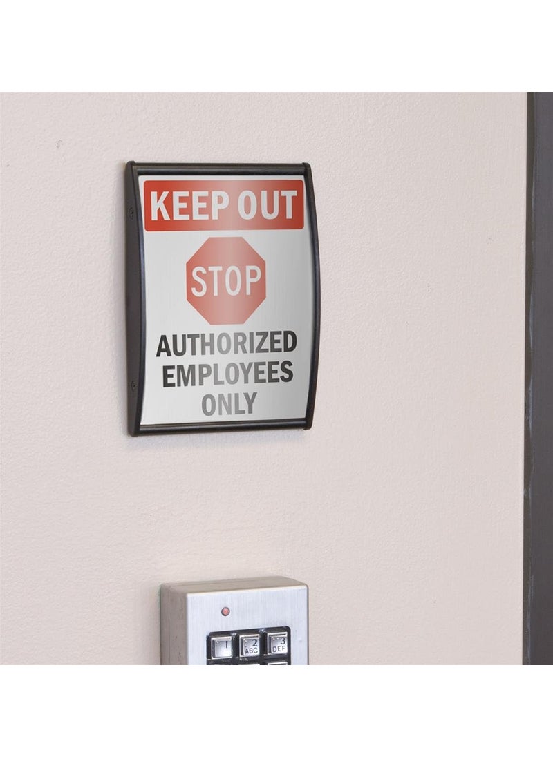 Displays2go WallDoor Signs for Wall Mount Holds 4 x 5625 Inches Graphics FrontLoading Name Plate Holder with DoubleSided Tape for Installation Black Aluminum WCSBK64 Set of 5  - Image 2