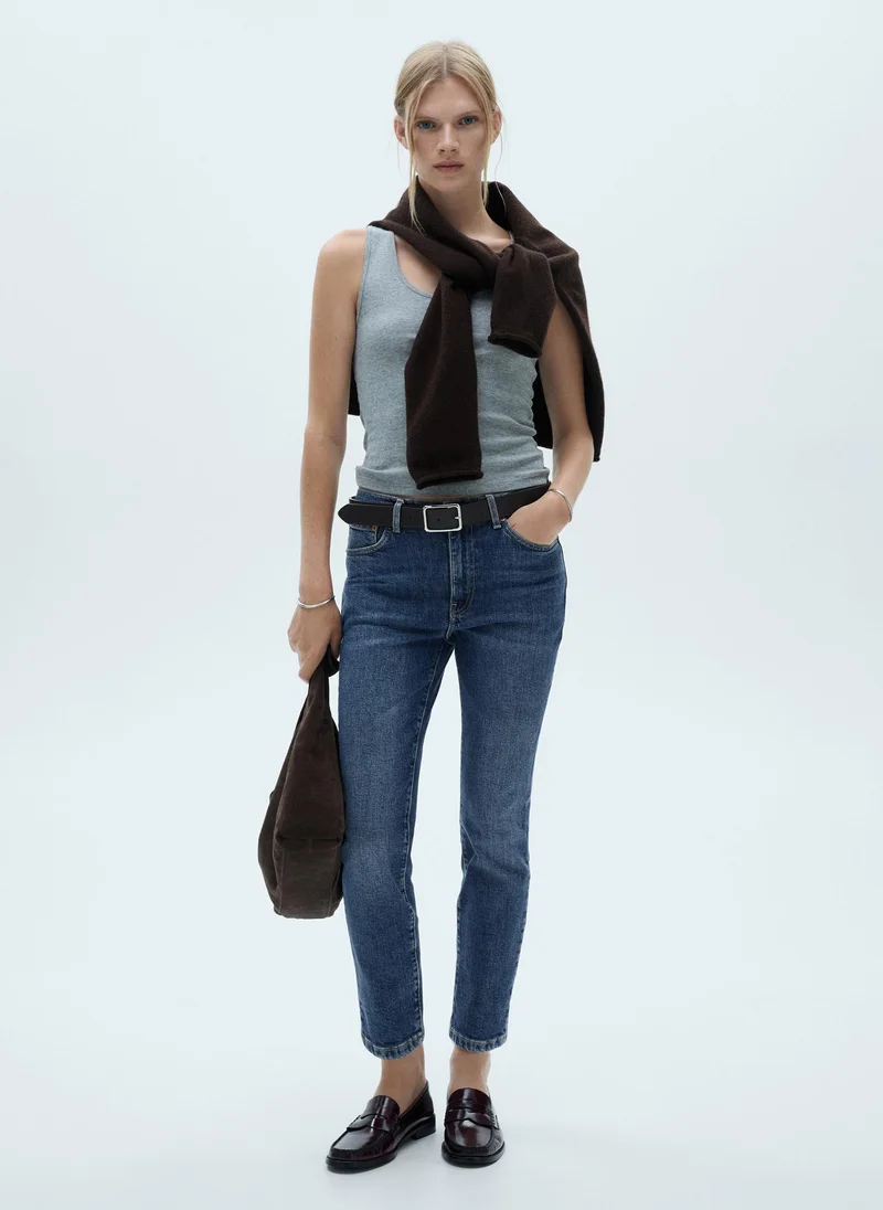 MANGO Claudia Slim Fit Cropped Jeans