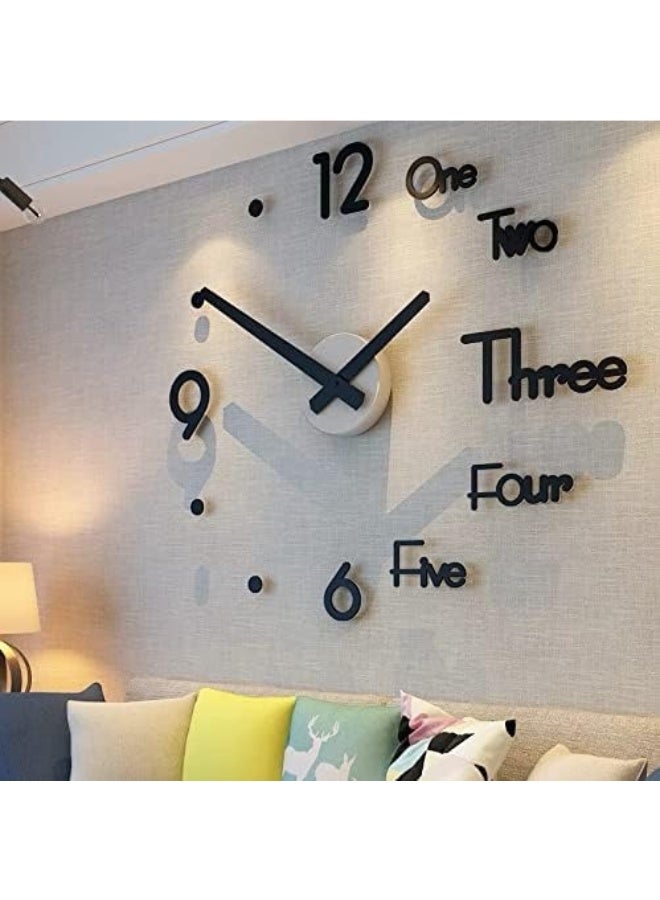 HOME TASTE 𝑯𝑶𝑴𝑬 𝑻𝑨𝑺𝑻𝑬 DIY Modern Frameless Wall Clock – Silent Quartz Wall Clock with 3D Acrylic Numbers & Dots, Customizable Decorative Clock for Living Room, Bedroom, Office & Home Decor - Image 5