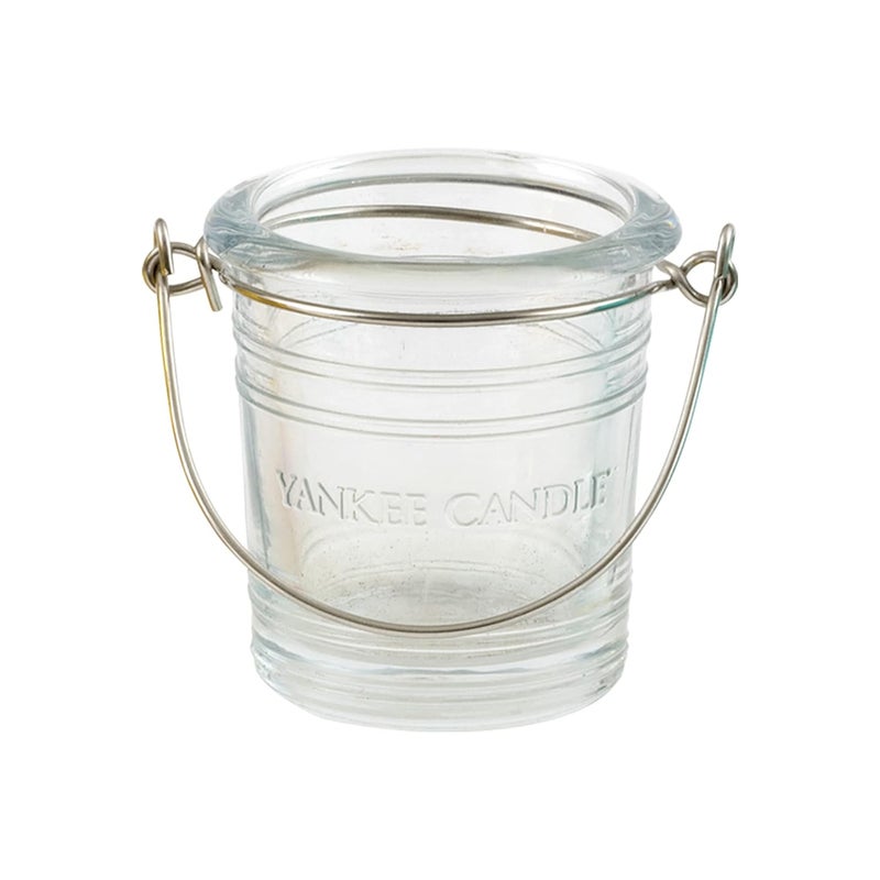 YANKEE CANDLE YANKEE CANDLE Glass Bucket Tea Light Votive Holder- Clear  - Image 1