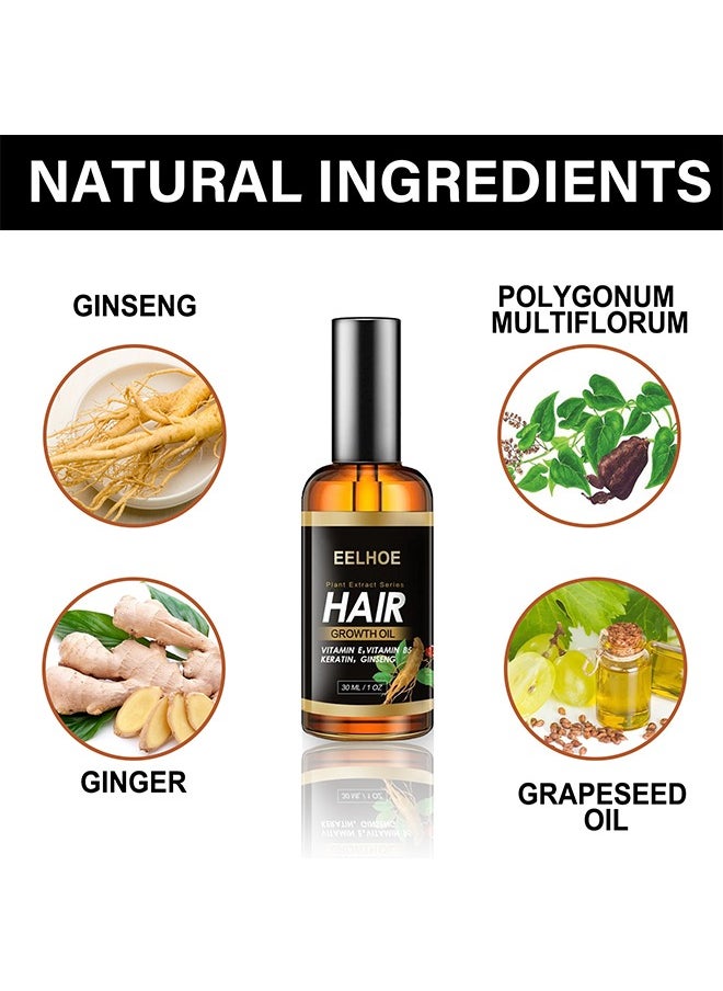 EELHOE - Plant Extract Hair Growth Oil, Ginger Essential Oil Hair Growth, for Hair Loss, Hair Grow Thicker And Longer, Fast Hair Growth 30ML - Image 1