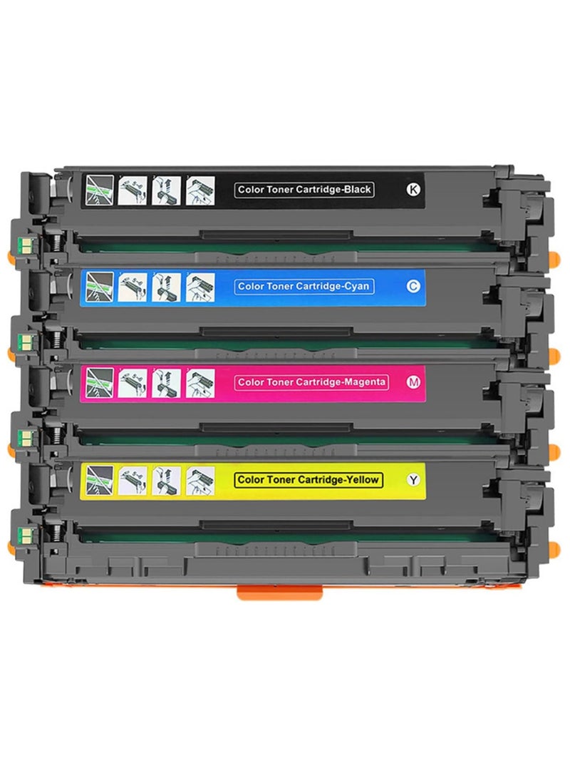203A Compatible toner Cartridges (SET) CF540A CF541A CF542A CF543A / For Color LaserJet Printer Pro MFP M254dw M254dnM254nw M280nw M281fdn M281fdw M281cdw (Black, Cyan, Magenta, yellow) - Image 1