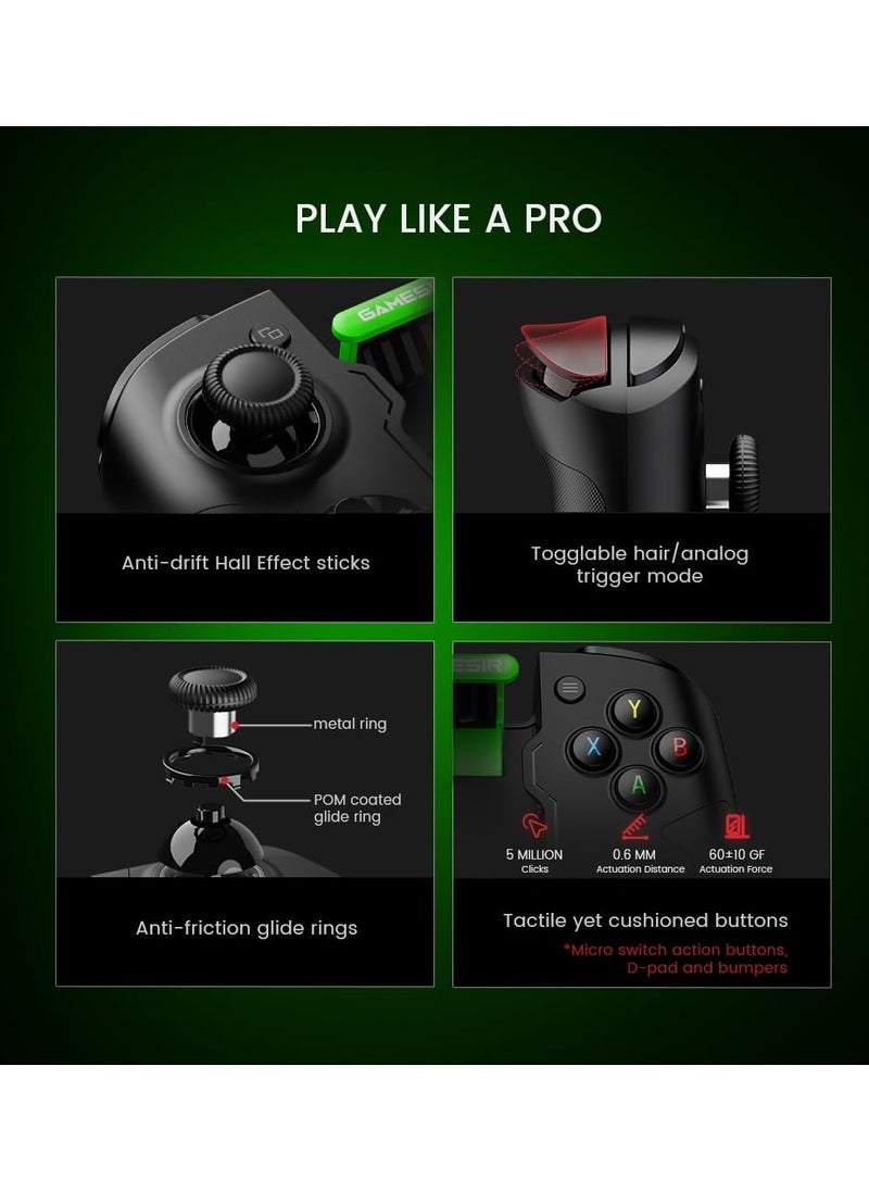 General - Wireless Gamepad GameSir X4Aileron Bluetooth Mobile Gaming Controller for Android with Hall Effect Joysticks-Split Design with Carrying Case-Play Diablo Immortal, Minecraft, Fortnite, Dead Trigger 2 - Image 1
