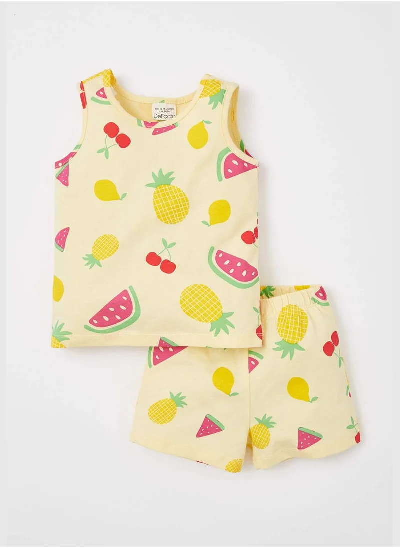 DeFacto Regular Fit Sleeveless Fruit Print Pyjama Set