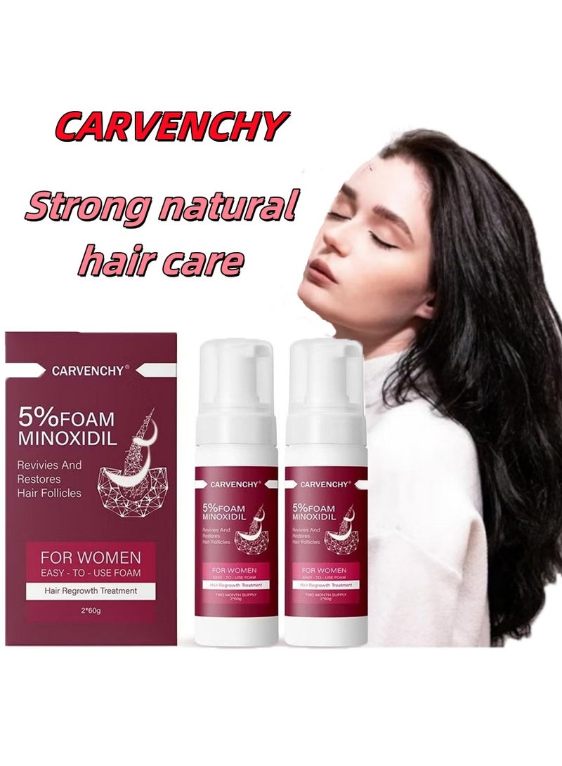CARVENCHY 5% Minoxidil Foam Hair Growth Essence – Moisturizing Treatment with Natural Fragrance & Nourishing Oils - Image 1