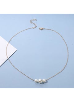 Yheakne Boho Pearl Choker Necklace Gold Pearl Pendant Necklace Tiny Pearl Floating Necklace Minimalist Wedding Necklace Jewelry Women Gifts  - Image 4