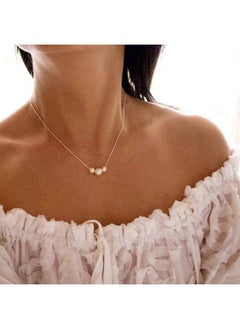 Yheakne Boho Pearl Choker Necklace Gold Pearl Pendant Necklace Tiny Pearl Floating Necklace Minimalist Wedding Necklace Jewelry Women Gifts  - Image 3