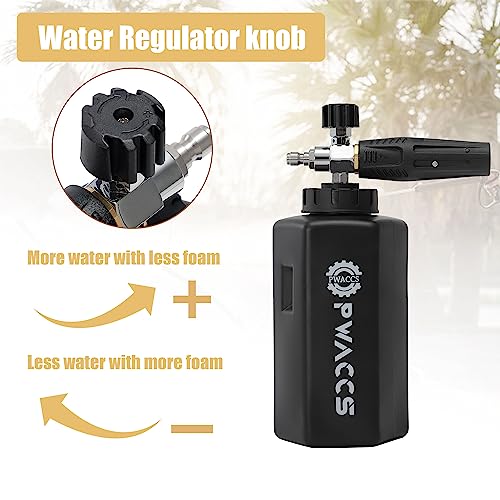 PWACCS Foam Cannon for Pressure Washer, Adjustable Car Wash Foam Cannon, Big Mouth Snow Foam Lance with 1/4" Quick Connect, Thick Foam Power Wash Foam Blaster 1.5 L, Additional Orifice Nozzle 1.1mm - Image 5