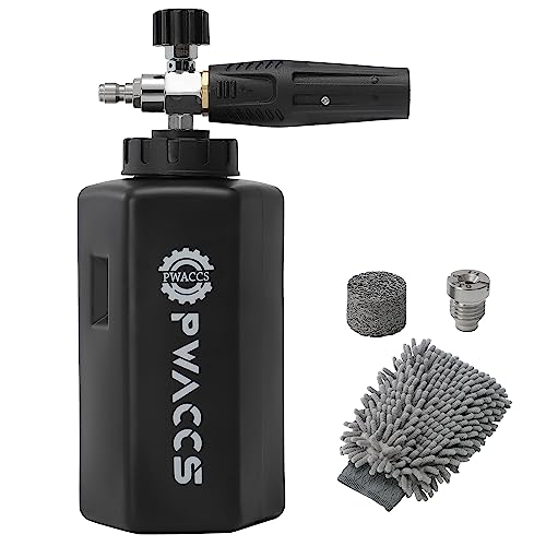 PWACCS Foam Cannon for Pressure Washer, Adjustable Car Wash Foam Cannon, Big Mouth Snow Foam Lance with 1/4" Quick Connect, Thick Foam Power Wash Foam Blaster 1.5 L, Additional Orifice Nozzle 1.1mm - Image 1