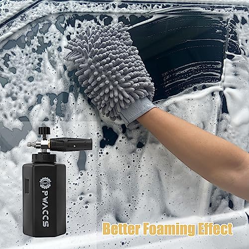 PWACCS Foam Cannon for Pressure Washer, Adjustable Car Wash Foam Cannon, Big Mouth Snow Foam Lance with 1/4" Quick Connect, Thick Foam Power Wash Foam Blaster 1.5 L, Additional Orifice Nozzle 1.1mm - Image 3