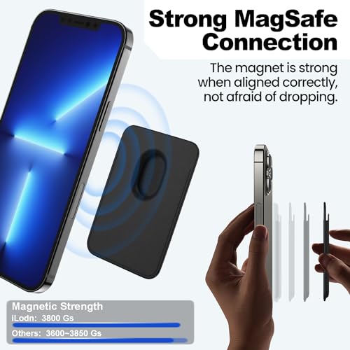 iLodn Magnetic Wallet Compatible with MagSafe for iPhone 17 16 15 14 13 12 Pro Max Air Plus Model, Mag 3 Safe Card Holder Stick on Accessories for Cell Phone & Case, Carbon Fiber Black - Image 4