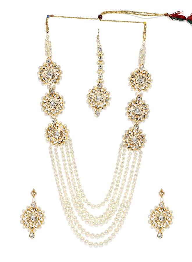 erorex Ethnic Jewelery Set For Women Golden Zpfk7637 - Image 1