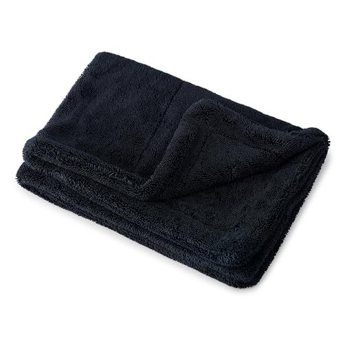 ShineXPro Microfiber Cloth for Car - Big Daddy 1500 GSM Large (60x40 CM) Twisted Loop Car Cleaning Cloth - Edgeless Design with Plush Pile and Lint Free Cloth for Drying and Detailing (Black) - Image 1