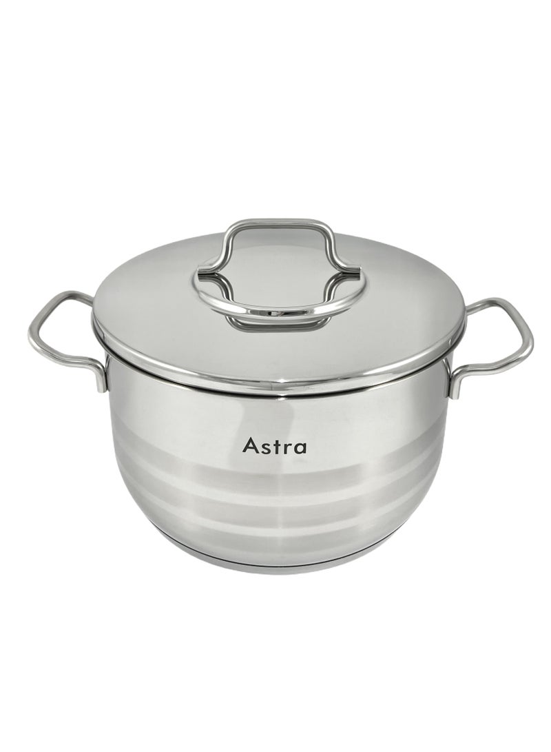 ASTRA Premium Stainless Steel Casserole 2.0L – 16x10 cm | Oven-Safe Pot for Roasts & Stews – Durable & Induction Compatible - Image 2