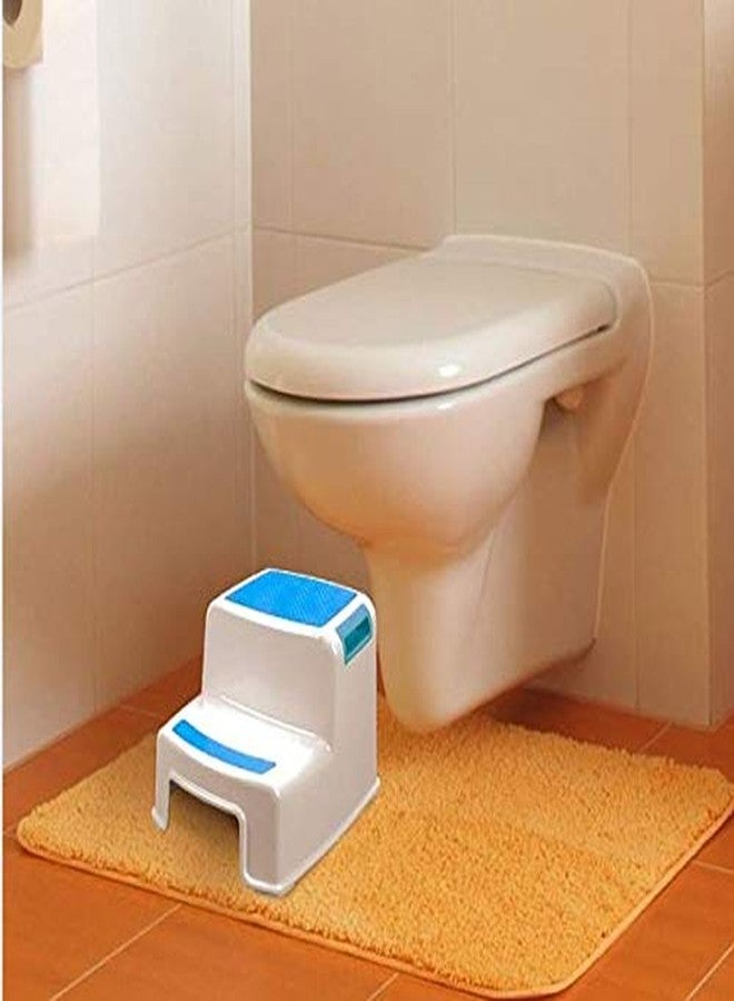 Mokshith 2-Step Stool for Kids, Toddler Potty Training & Hand Washing, Slip-Resistant, Soft Grip, Dual Height, Wide, Contemporary Style, Multicolour Plastic - Image 1