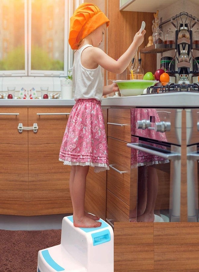 Mokshith 2-Step Stool for Kids, Toddler Potty Training & Hand Washing, Slip-Resistant, Soft Grip, Dual Height, Wide, Contemporary Style, Multicolour Plastic - Image 2