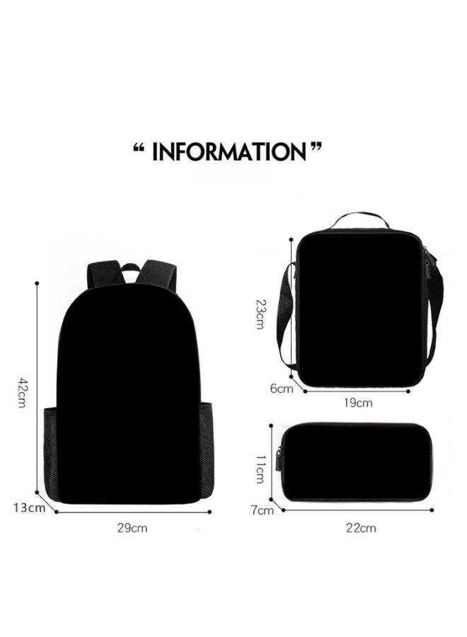 Labubu Primary School Backpack Cartoon Backpack 40*30*13CM+Lunch Bag 21*20*11.5CM+Pen Bag 22*11*5CM Three-piece Set - Image 2