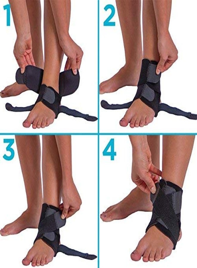 BraceAbility Neoprene Water-Resistant Ankle Brace | Compression Foot Wrap for Swimming, Running, Surfing, Diving, Exercise, Athletic Support & Protection, Sprains, Tendonitis and PTTD Pain (S/M) - Image 3