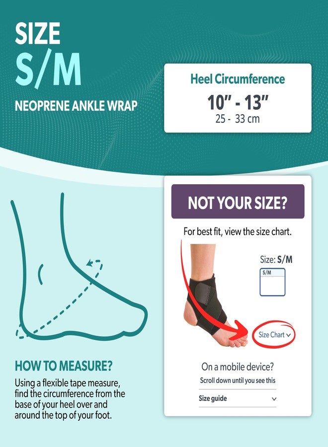BraceAbility Neoprene Water-Resistant Ankle Brace | Compression Foot Wrap for Swimming, Running, Surfing, Diving, Exercise, Athletic Support & Protection, Sprains, Tendonitis and PTTD Pain (S/M) - Image 2
