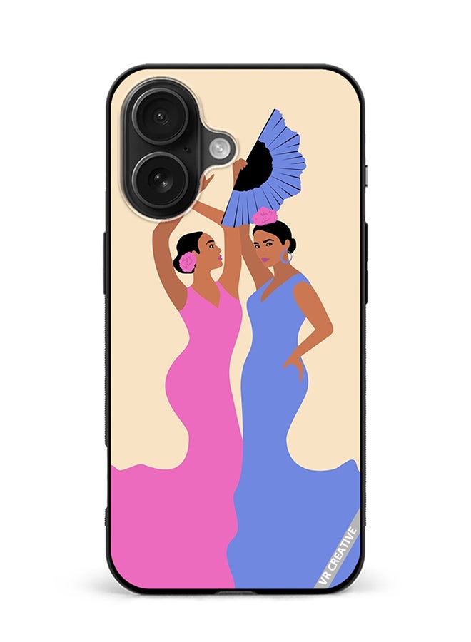 VR CREATIVE Protective Case Cover For Apple iPhone 16 Spanish Women Dancing Flamenco Design Multicolour