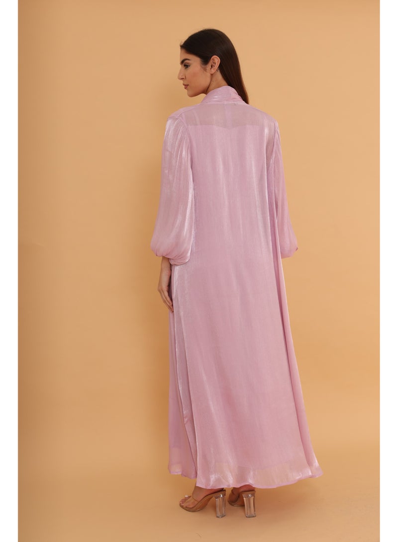 IKKXA Classic Noor Jalabiya IK4044 Pink - Image 4