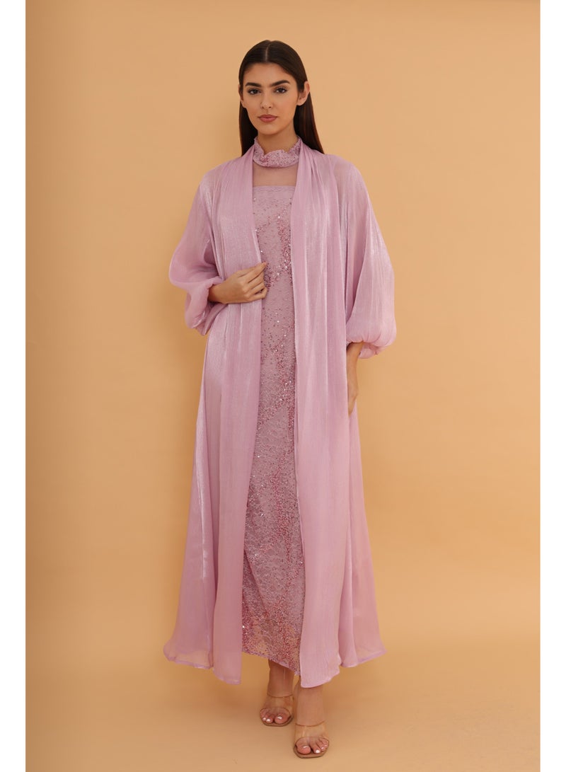 IKKXA Classic Noor Jalabiya IK4044 Pink - Image 5