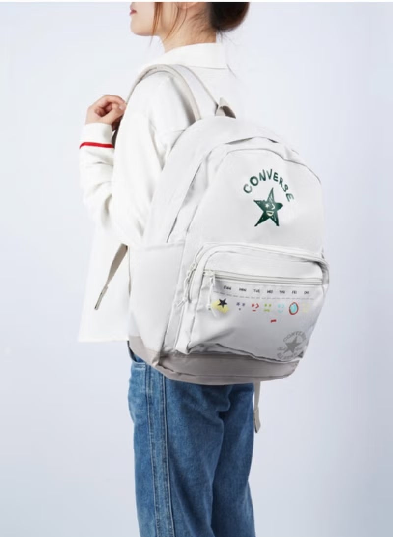 Converse White Backpack with Playful Graphic Design - Image 5
