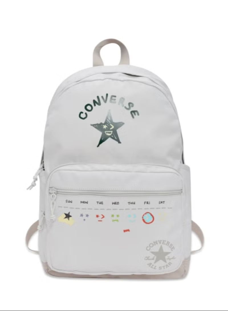 Converse White Backpack with Playful Graphic Design - Image 1