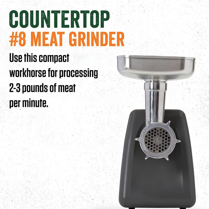 LEM Products 8 Countertop Meat Grinder 575 Watt Aluminum Electric Meat Grinder Machine Ideal for Occasional Use - Image 3