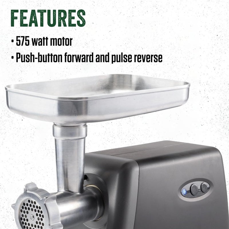 LEM Products 8 Countertop Meat Grinder 575 Watt Aluminum Electric Meat Grinder Machine Ideal for Occasional Use - Image 4